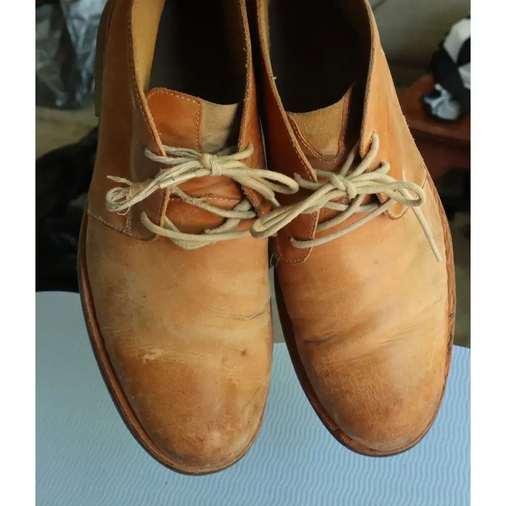 Cole Haan Ankle Boots Mens 10 Tan Leather Chukka Desert Distressed Worn Hipster